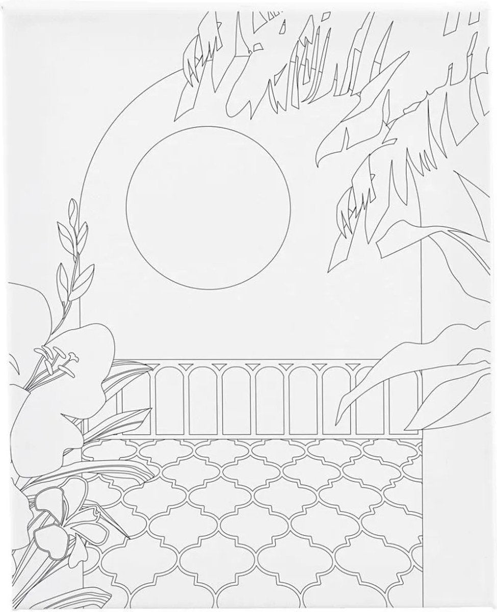 Creativ Company Malleinwand mit Druck, sonniger Balkon, D: 1,6 cm, Größe 24x30 cm, 360 g, 1 Stück