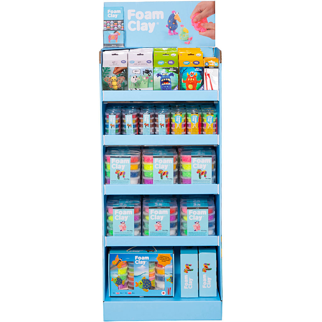 Foam Clay Bodendisplay ® - zum Selbstaufbau, H: 1560 mm, T: 390 mm, B: 580 mm, verschiedene Farben, 102 Stück. 1 Karton