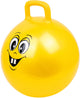 Kleines Fuß skippybal lachendes Gesicht gelb