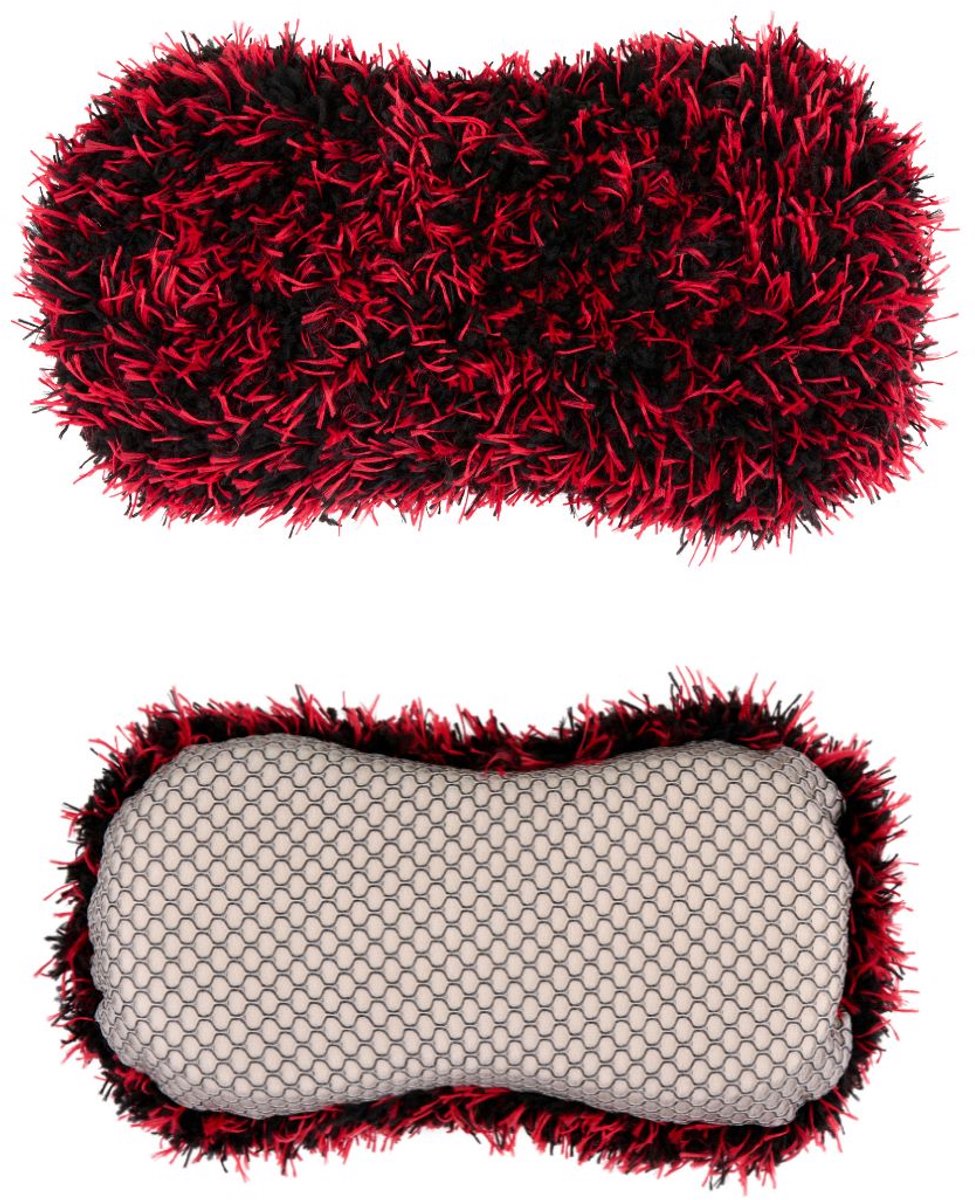 Schmutzteufel - Autoschwamm - Reinigungsschwamm - Mikrofaser - 230x120x55 mm - Schwarz Rot