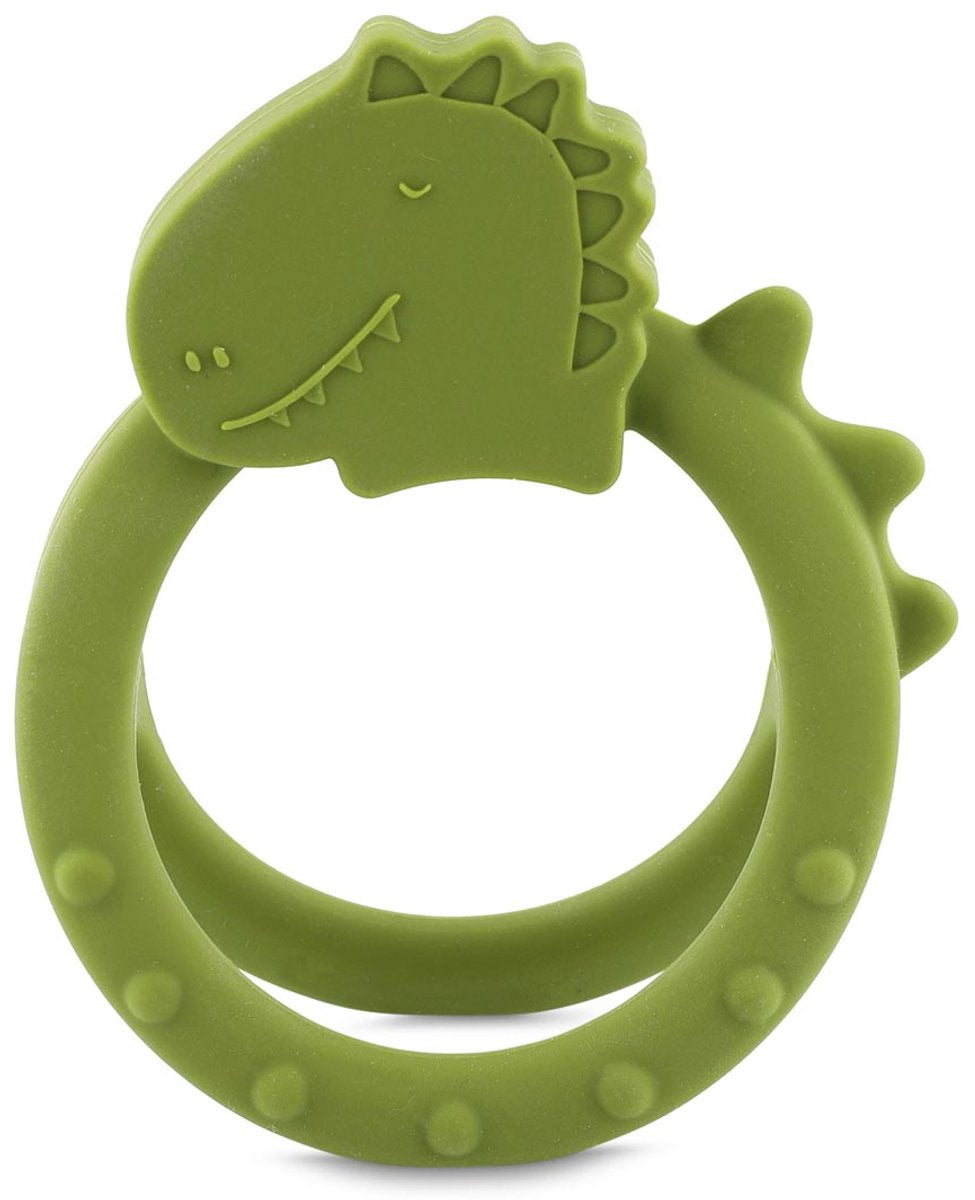 Trixie sensorischer Beißring Mr. Dino – 0m+ – 100 % Silikon – ideal zum Zahnen