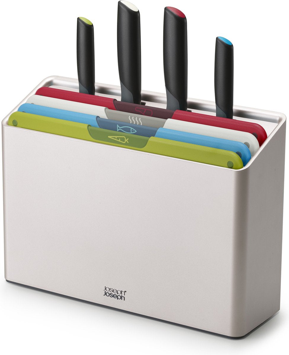 Joseph Joseph – Foilio Icon Plus Schneidebrett und Messer 8-teilig – Kunststoff – mehrfarbig