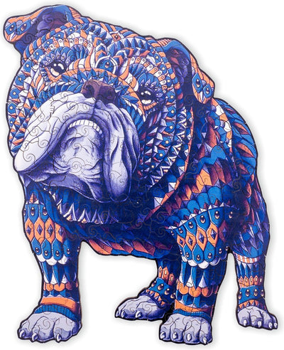 Engelhart Holzpuzzle Bulldogge – 159 einzigartige Puzzleteile – großes Holzpuzzle im A3-Format – Tierpuzzlespiel – kompaktes, aber herausforderndes Denkspiel – inklusive Aufbewahrungskoffer –