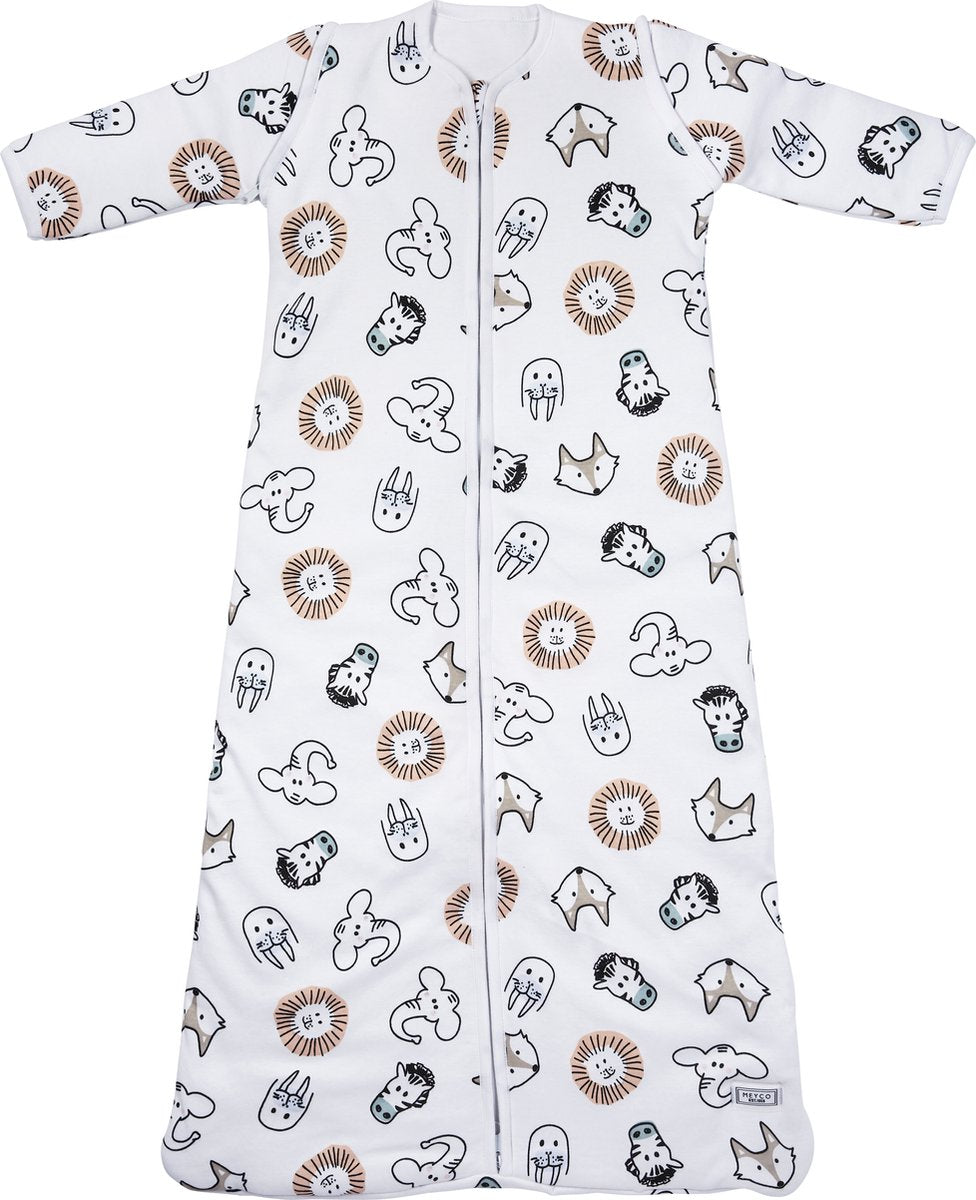 Meyco Babyschlafsack Wintertier – abzippbare Ärmel – mehrfarbig – 70 cm – Winterschlafsack