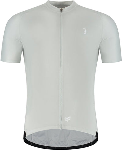 BBB Cycling ComfortFit R – nachhaltiges Radsportshirt Herren Kurzarm – 15–25 °C – atmungsaktives MTB- und Radsportshirt – 3 Rückentaschen – hellgrau