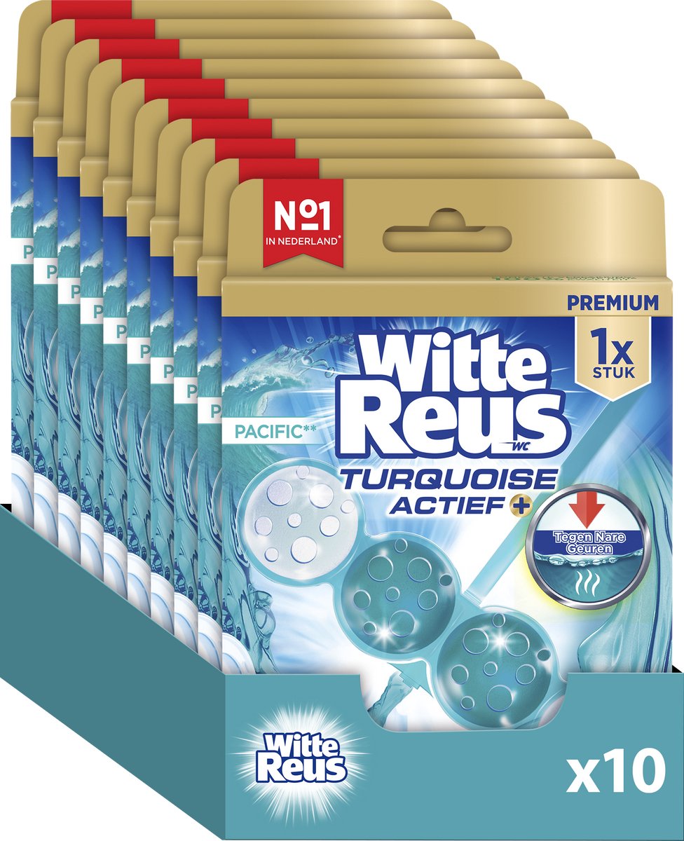 Weißer Riesen-Toilettenblock, türkisfarbener Aktiv-Ozean-Toilettenblock 50 g – Toilettenblöcke – Vorteilspackung – 10 Stück