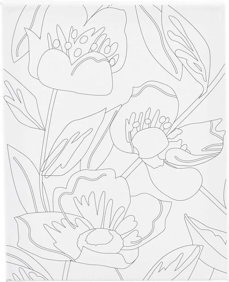 Creativ Company Malleinwand mit Druck, Mohnblumen, D: 1,6 cm, Größe 24x30 cm, 360 g, 1 Stück