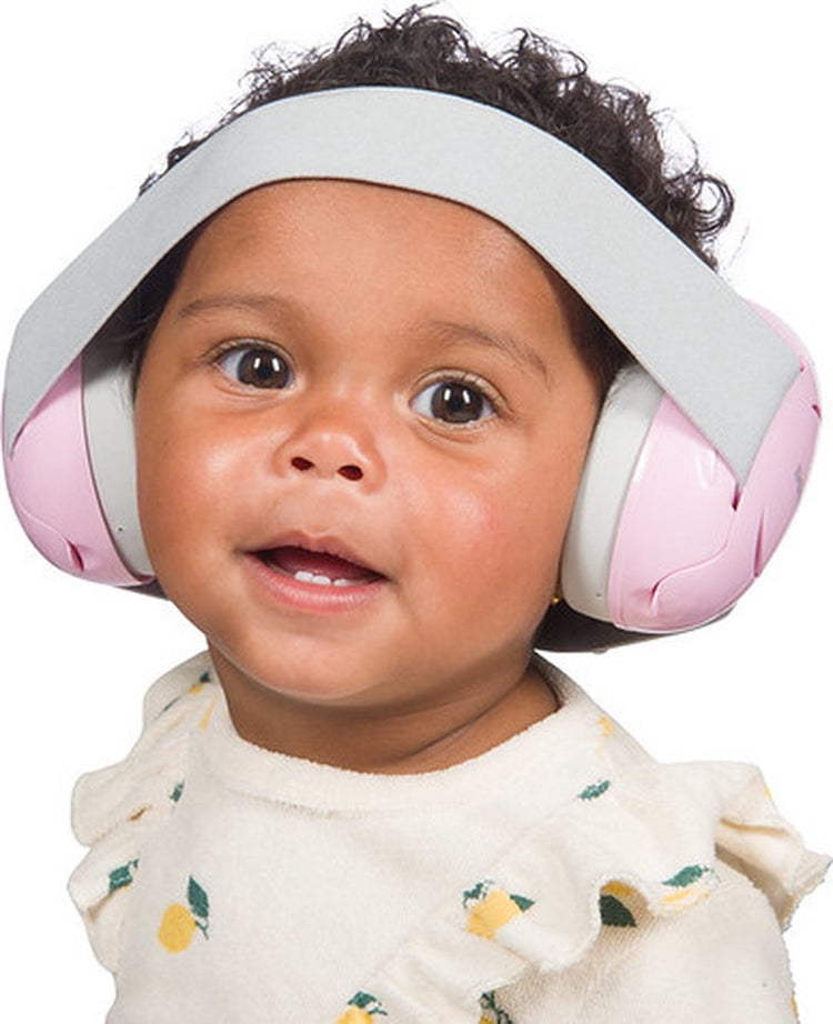 Dooky Gehörschutz Baby – verstellbares elastisches Kopfband – Kopfhörer für Babys – 25 dB Isolierung – Kopfhörer mit Geräuschunterdrückung – leichte Ohrenschützer mit Aufbewahrungstasche – Ohrenschützer für Babys, Kleinkinder 0–3 Jahre – Rosa