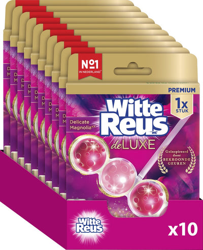 Weißer riesiger Deluxe-Toilettenblock mit zarter Magnolie, 50 g – Toilettenblöcke – Vorteilspackung – 10 Stück