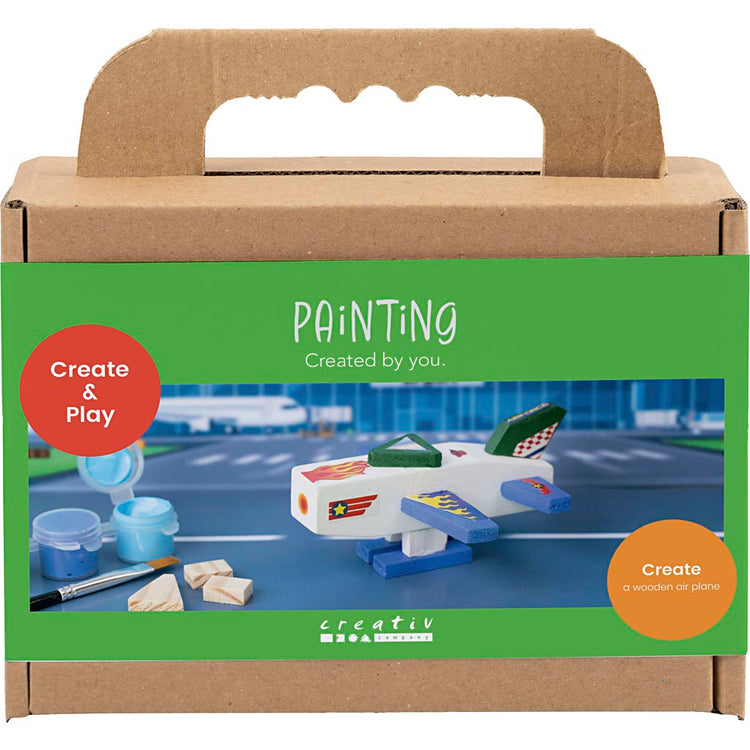 Creativ Company Mini-Hobby-Set Malen, Flugzeug, Blau-Grün-Harmonie, 1 Box