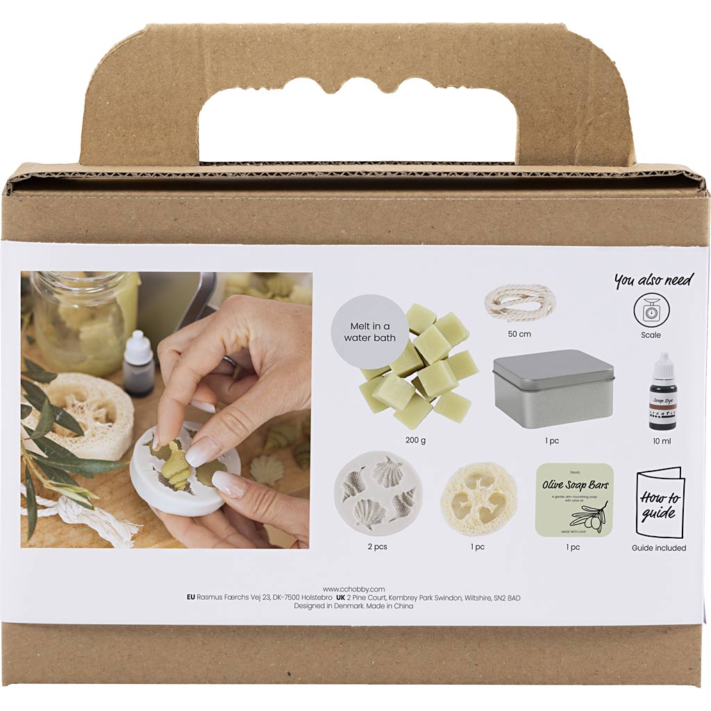 Creativ Company Mini-Seifenherstellungs-Hobbyset, Muscheln, olivgrün, 1 Box
