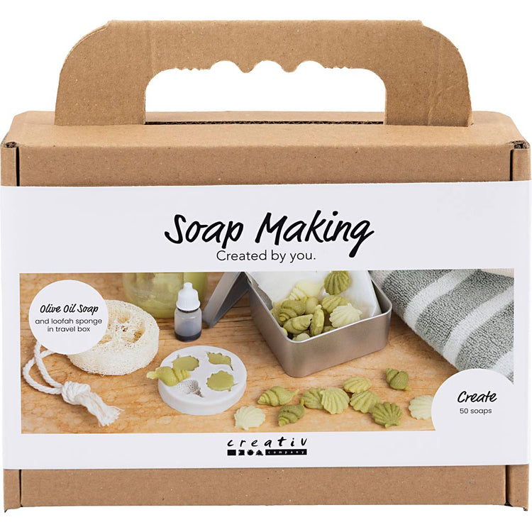 Creativ Company Mini-Seifenherstellungs-Hobbyset, Muscheln, olivgrün, 1 Box