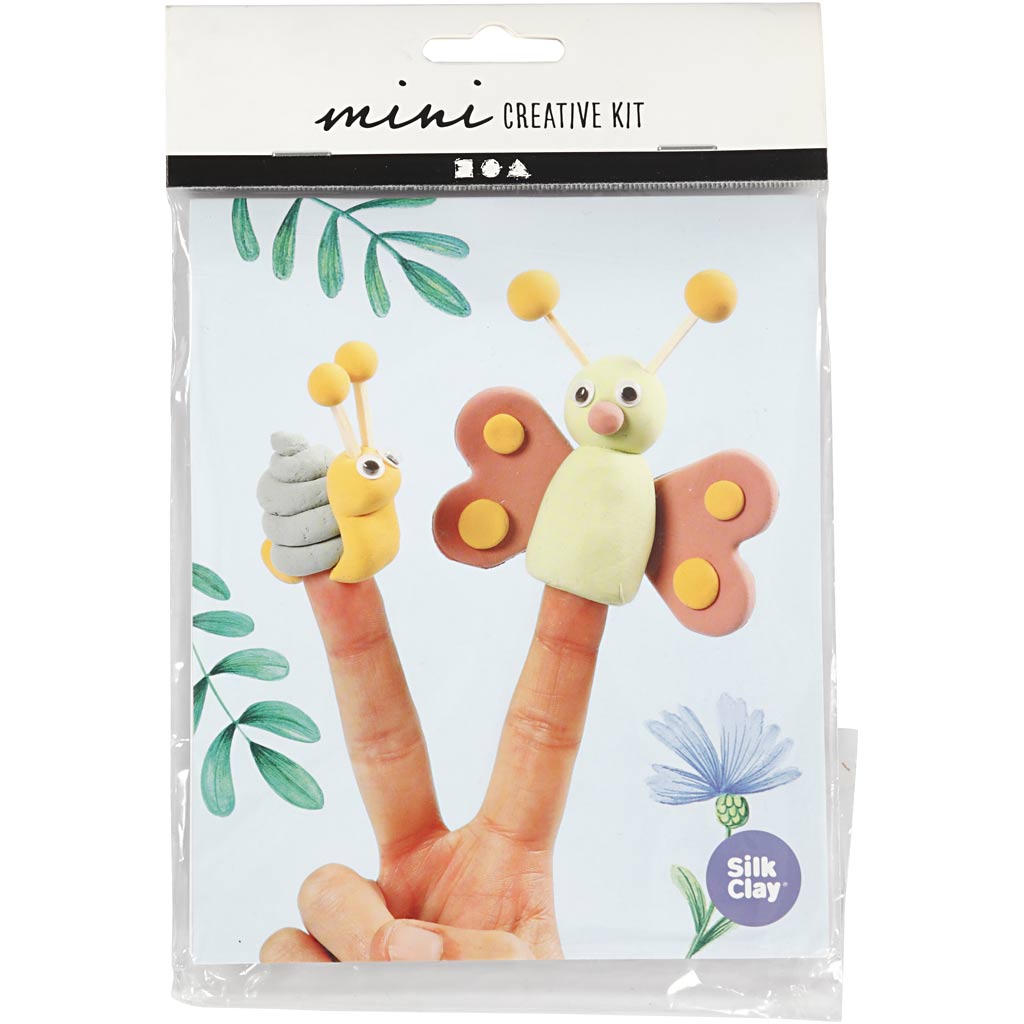 Mini-Kreativset aus Seidenton, Fingerpuppen, 1 Box