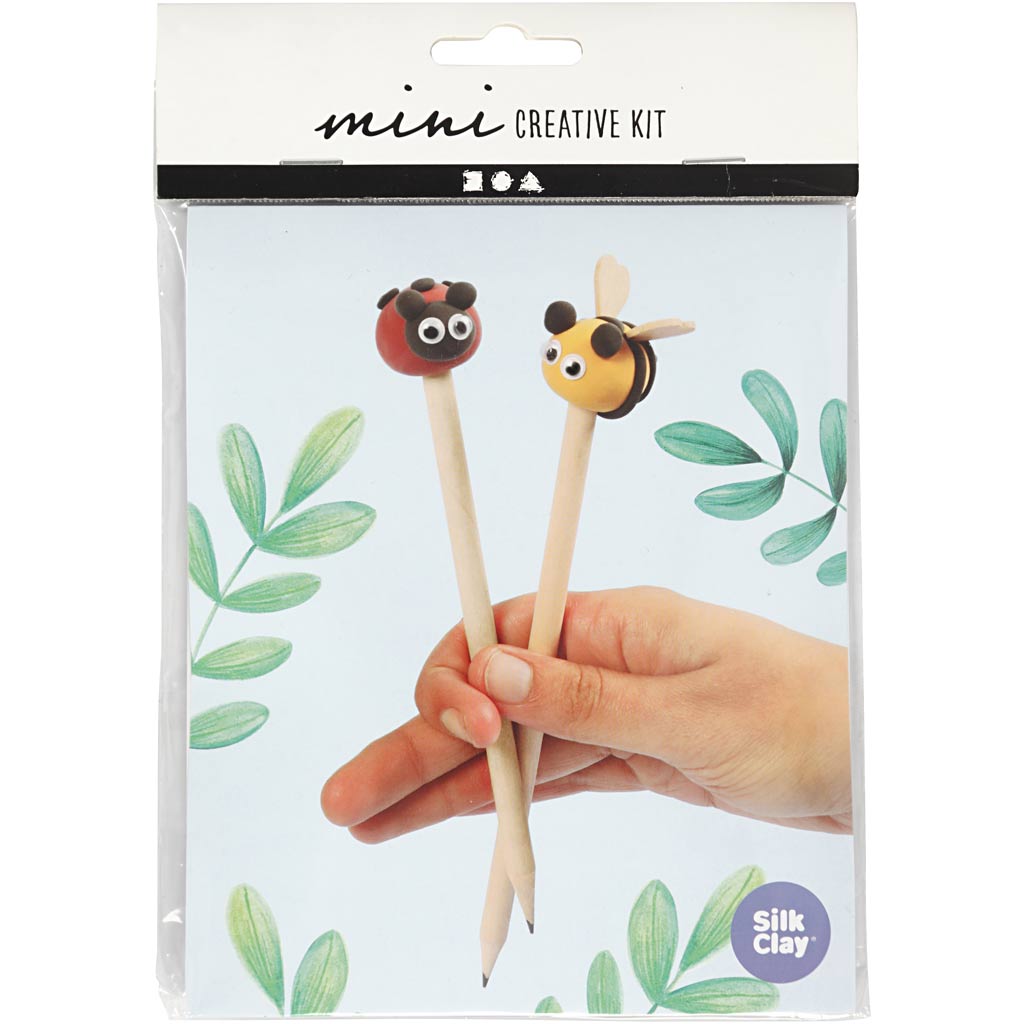 Mini-Kreativset aus Seidenton, Bleistiftaufsätze, 1 Box