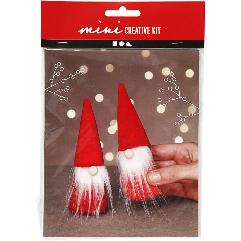 Creativ Company Kreativ-Mini-Set, Weihnachtszwerg, H: 12 cm, rot, 1 Box