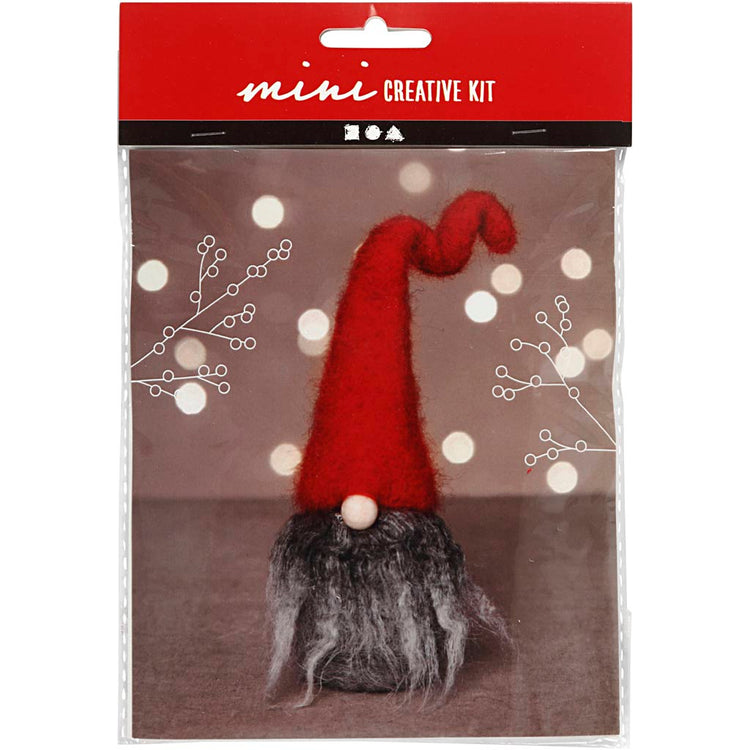 Creativ Company Mini-Hobby-Set, Weihnachtszwerg mit grauem Bart, H: 13 cm, 1 Box