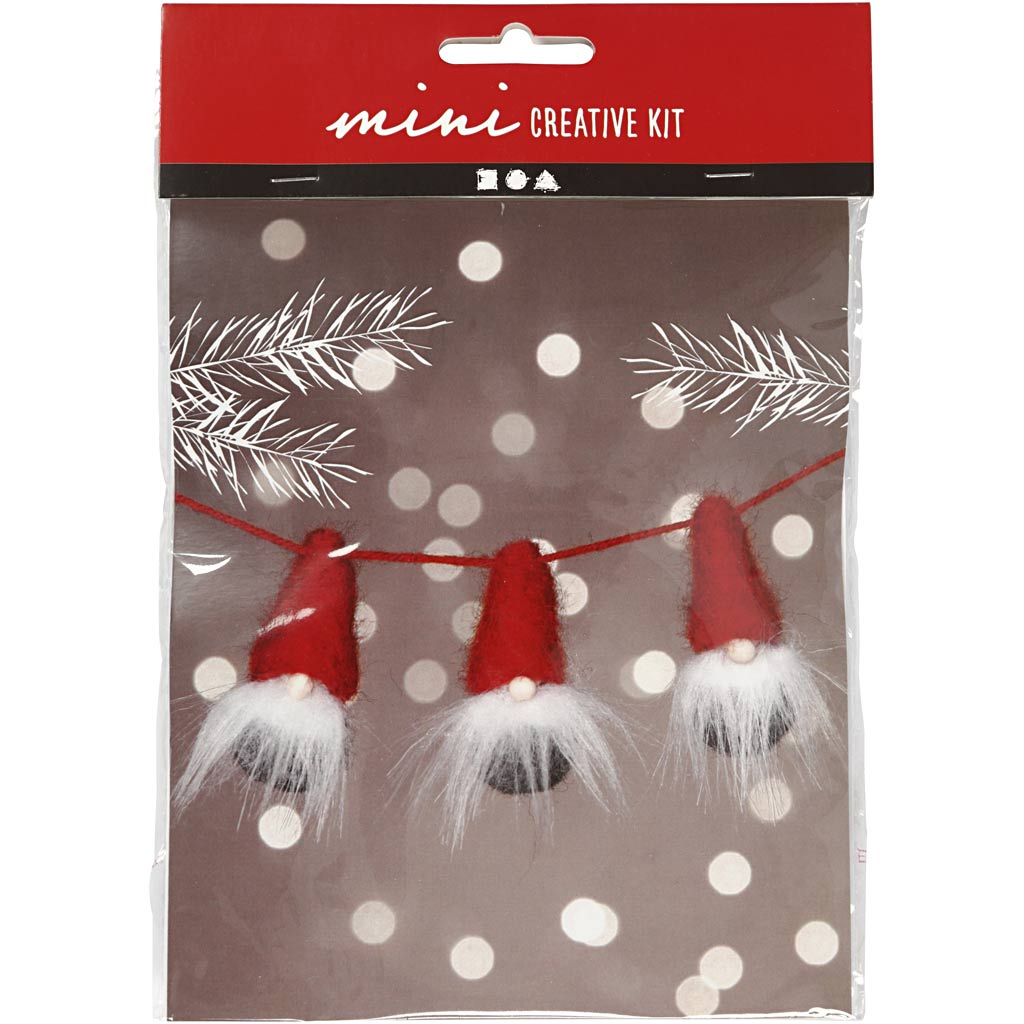 Creativ Company Kreativ-Mini-Set, Weihnachtszwerg am Seil, H: 6 cm, 1 Box