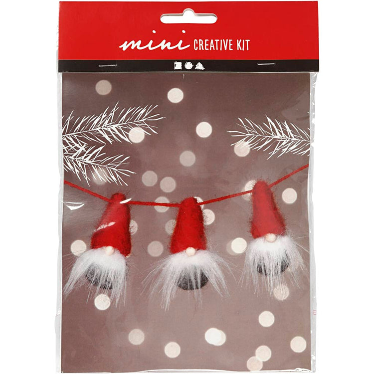 Creativ Company Kreativ-Mini-Set, Weihnachtszwerg am Seil, H: 6 cm, 1 Box