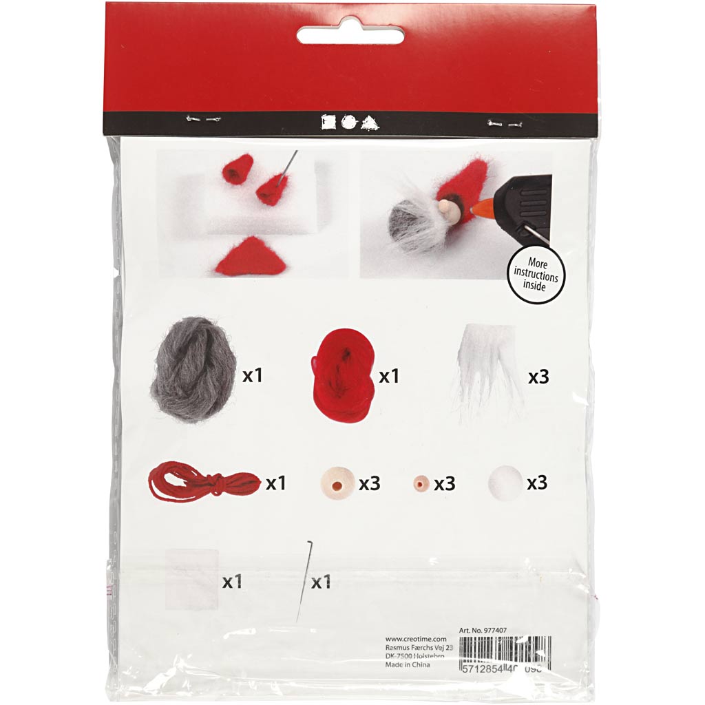 Creativ Company Kreativ-Mini-Set, Weihnachtszwerg am Seil, H: 6 cm, 1 Box