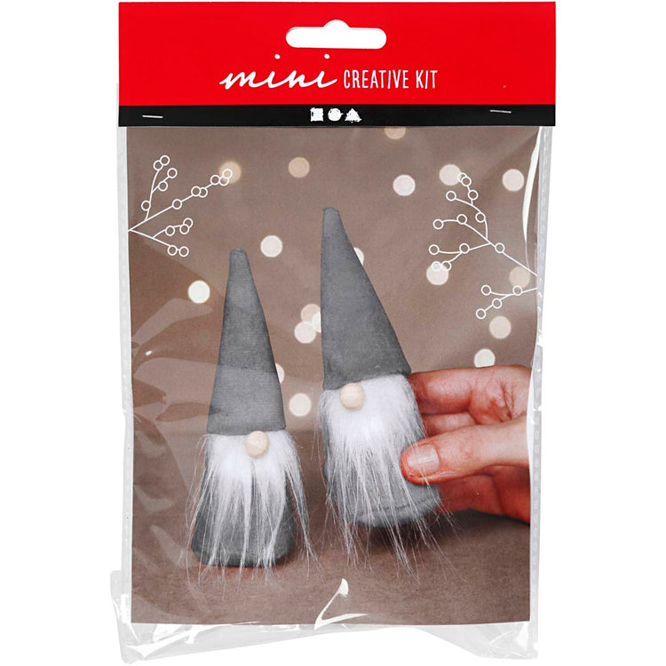 Creativ Company Kreativ-Mini-Set, skandinavische Weihnachtszwerge, H: 12 cm, grau, 1 Box