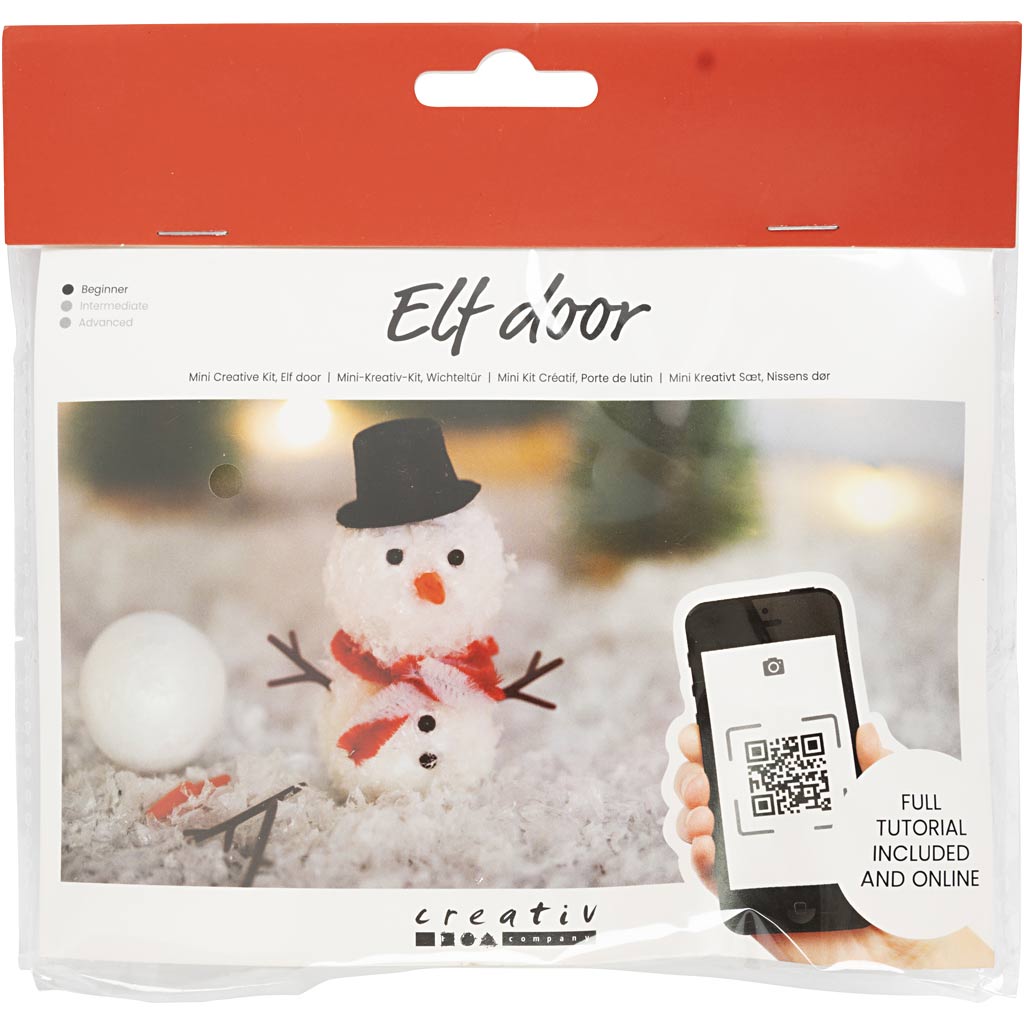 Creativ Company Mini-Hobby-Set Wichteltür, Schneemann, 1 Box