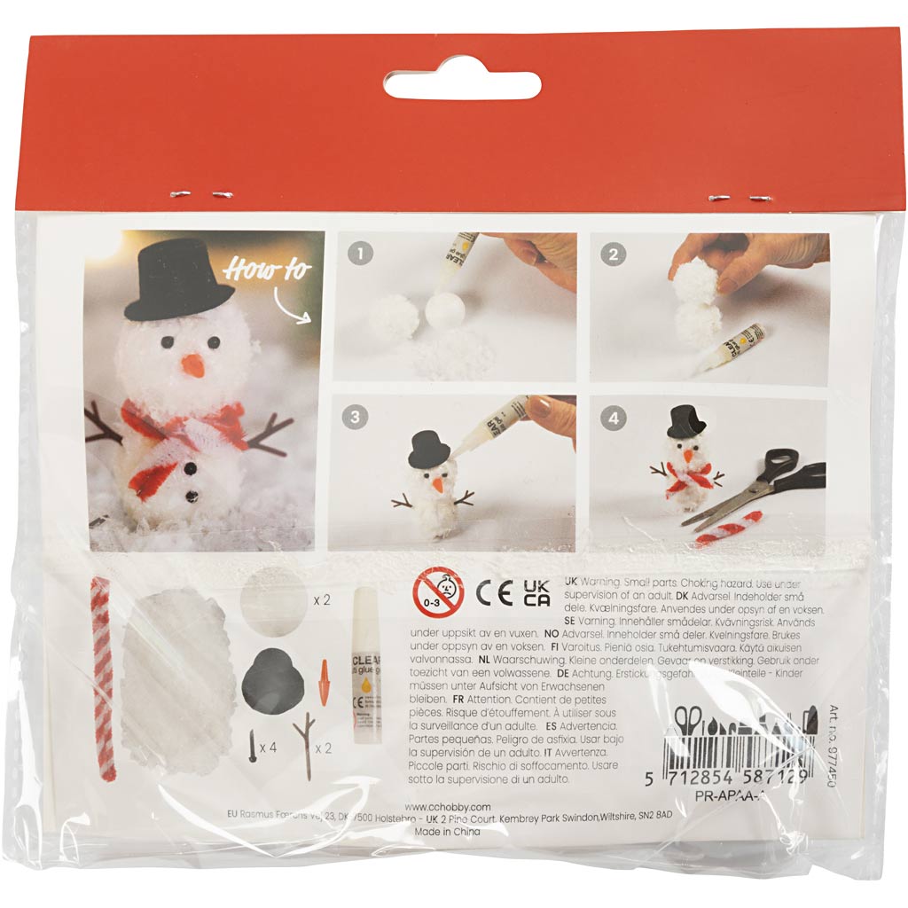 Creativ Company Mini-Hobby-Set Wichteltür, Schneemann, 1 Box