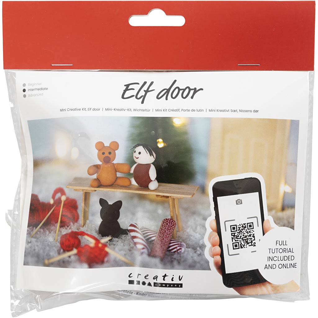 Creativ Company Mini-Hobby-Set Wichteltür, Weihnachtsgeschenke, 1 Box