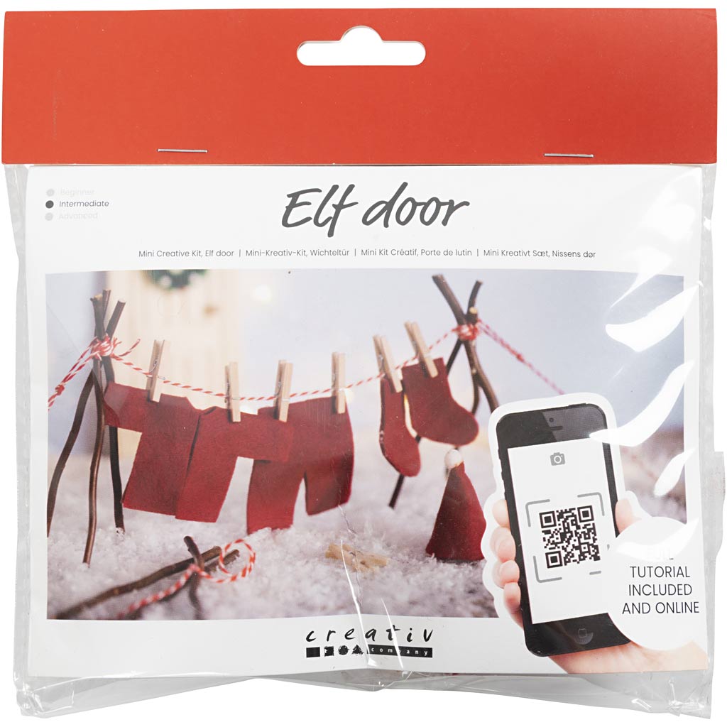Creativ Company Mini-Hobby-Set, Zwergtür, Wäsche, 1 Box