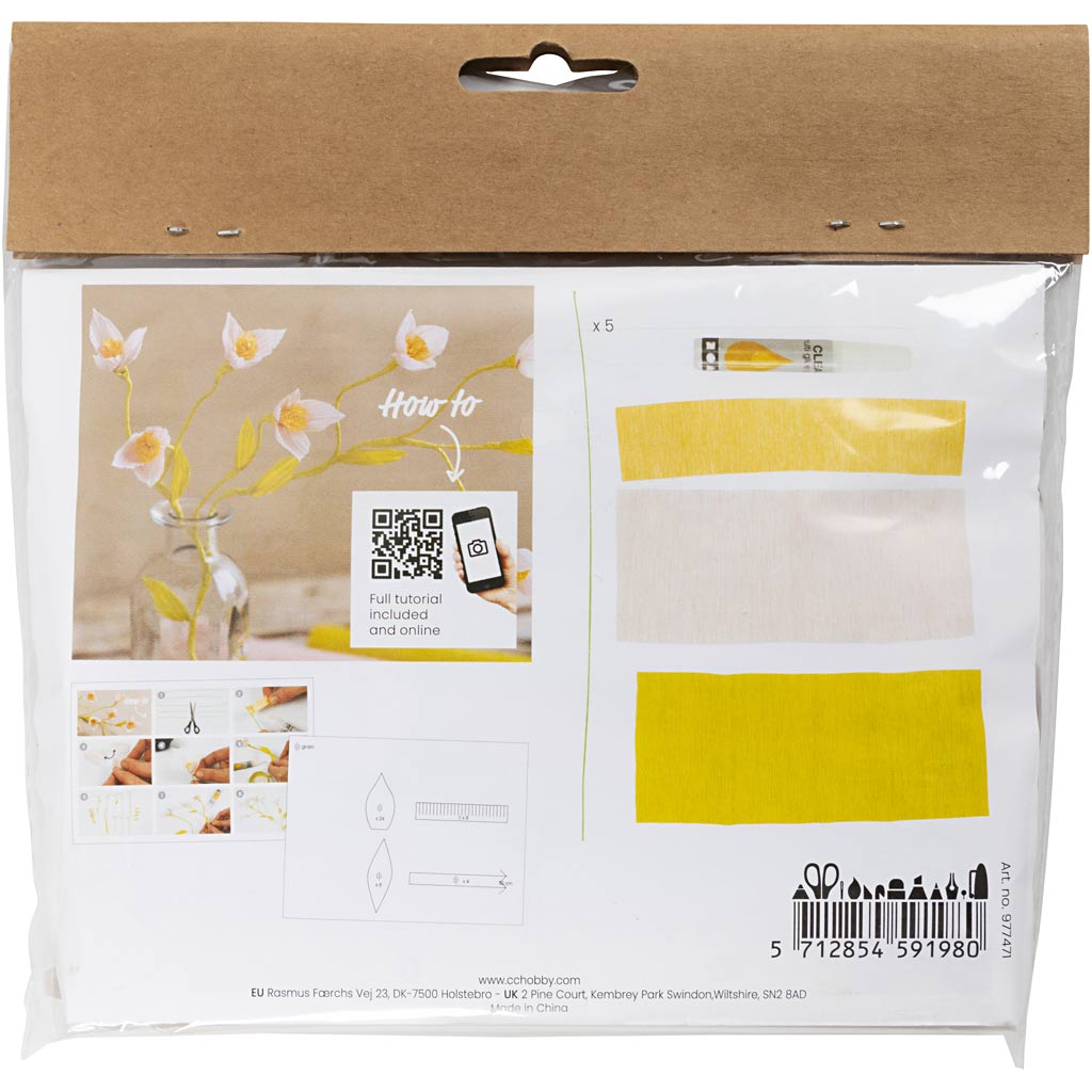Creativ Company Mini-Hobby-Set Krepppapier, Kirschzweig, Kreppverhältnis: 180 %, 1 Box
