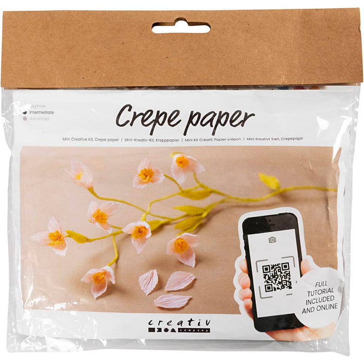 Creativ Company Mini-Hobby-Set Krepppapier, Kirschzweig, Kreppverhältnis: 180 %, 1 Box
