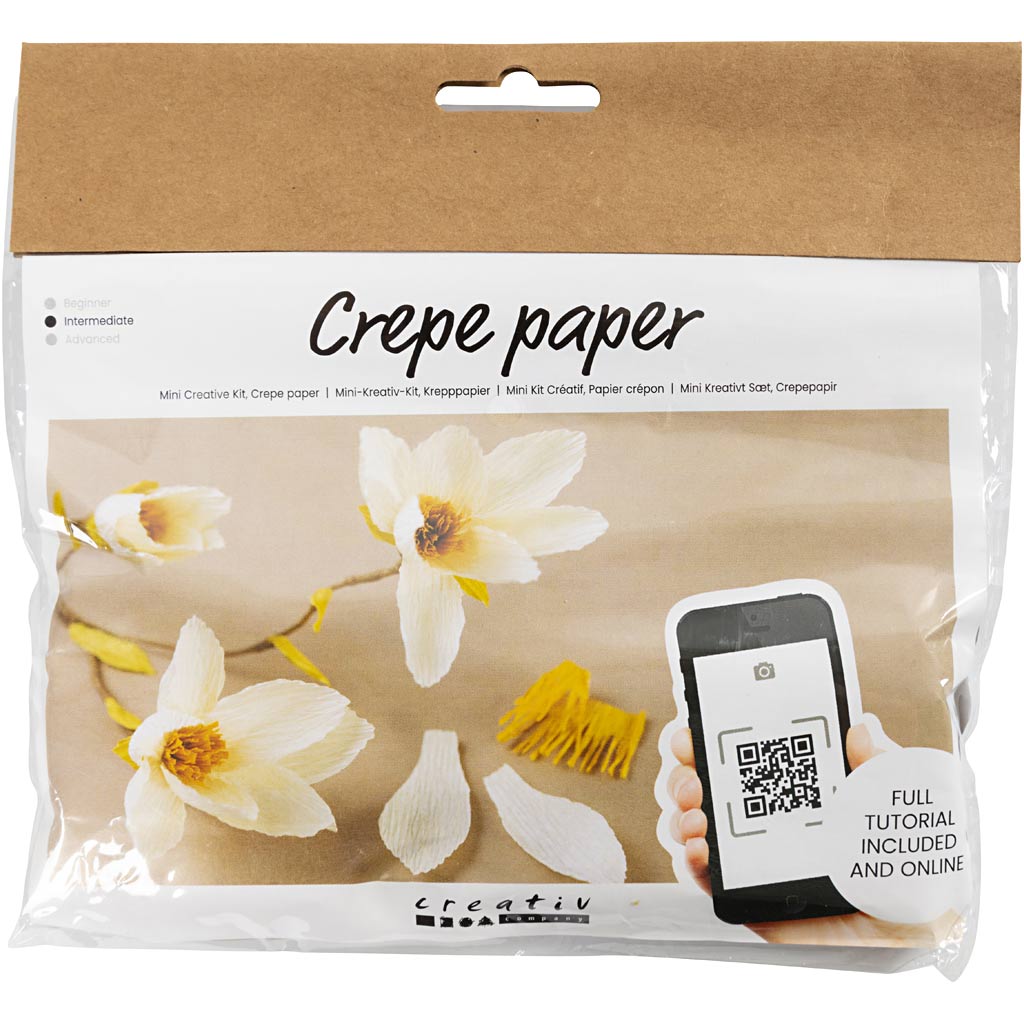 Creativ Company Mini-Hobby-Set Krepppapier, Magnolienzweig, Kreppverhältnis: 180 %, 1 Box