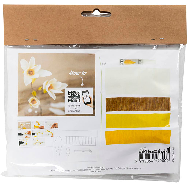 Creativ Company Mini-Hobby-Set Krepppapier, Magnolienzweig, Kreppverhältnis: 180 %, 1 Box