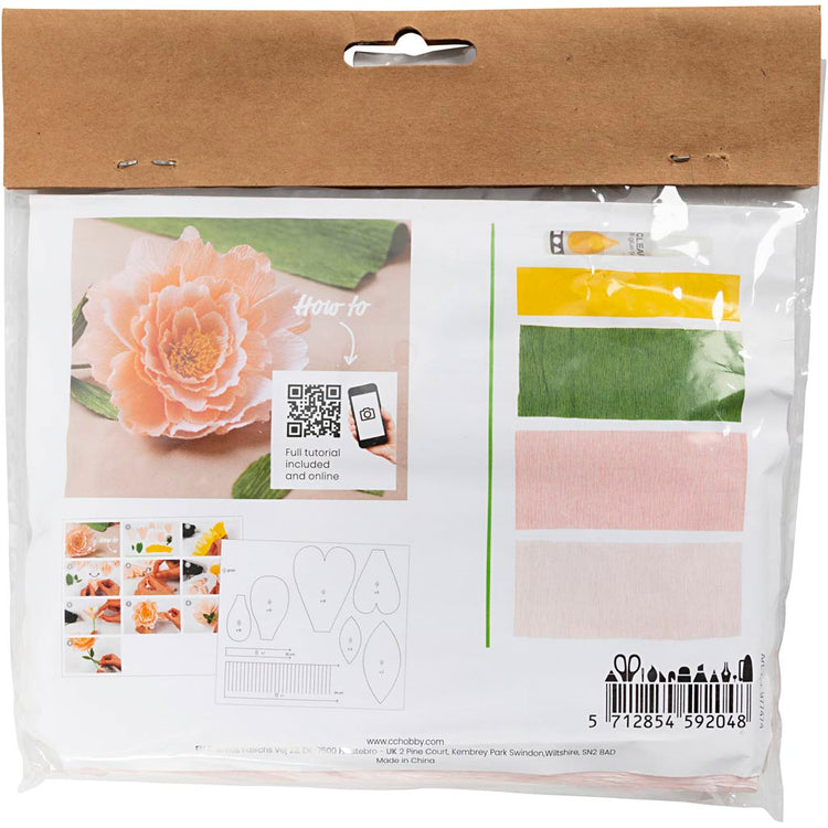 Creativ Company Mini-Hobby-Set Krepppapier, Pfingstrose, Kreppverhältnis: 180 %, 105 g, 1 Box