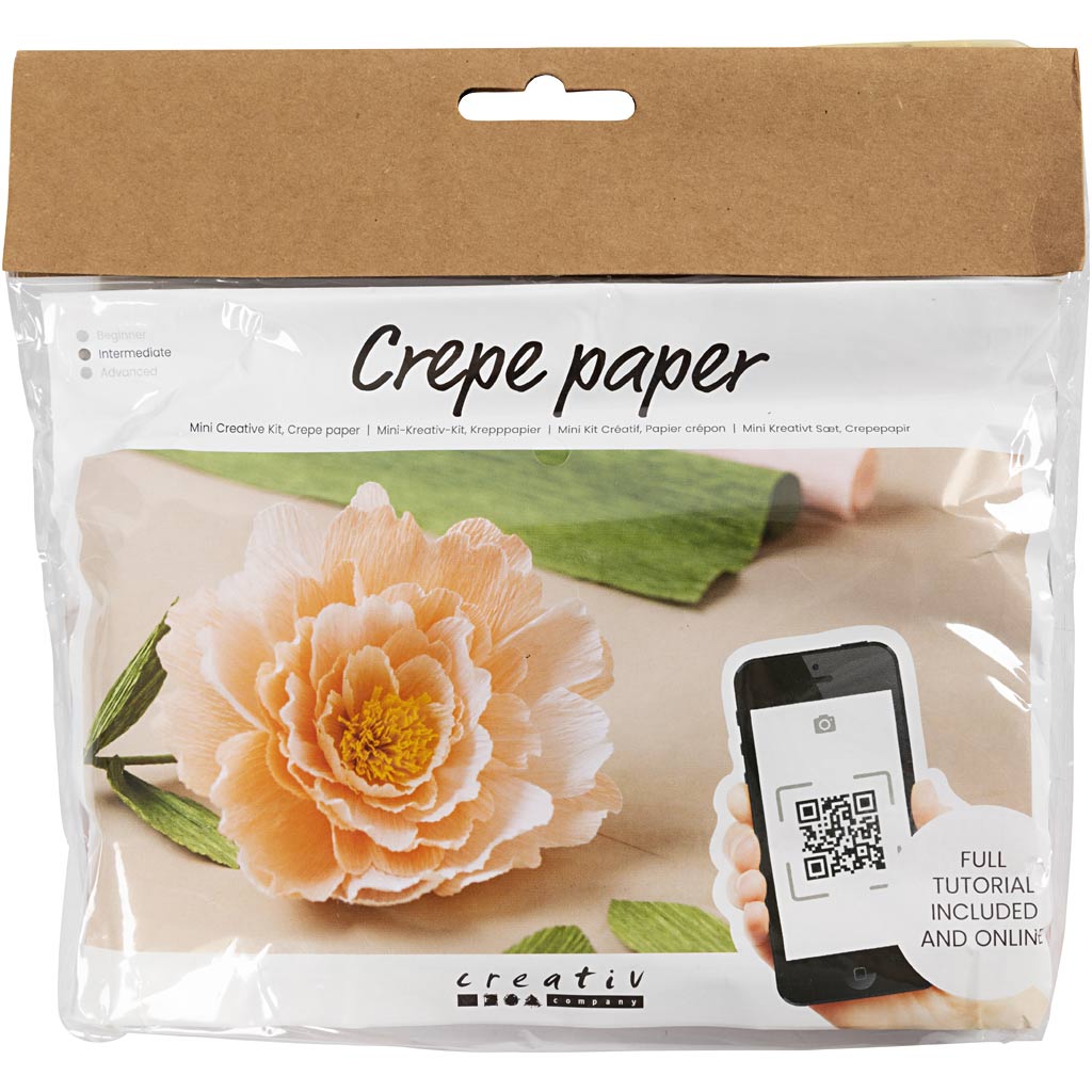 Creativ Company Mini-Hobby-Set Krepppapier, Pfingstrose, Kreppverhältnis: 180 %, 105 g, 1 Box