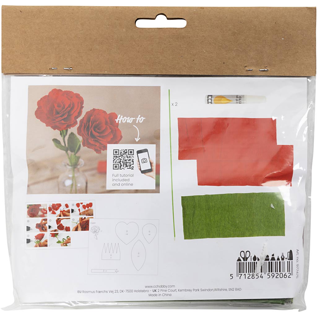 Creativ Company Mini-Hobby-Set Krepppapier, Rosen, Kreppverhältnis: 180 %, 105 g, 1 Box