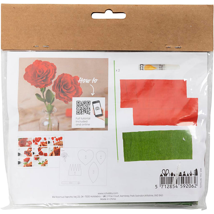 Creativ Company Mini-Hobby-Set Krepppapier, Rosen, Kreppverhältnis: 180 %, 105 g, 1 Box