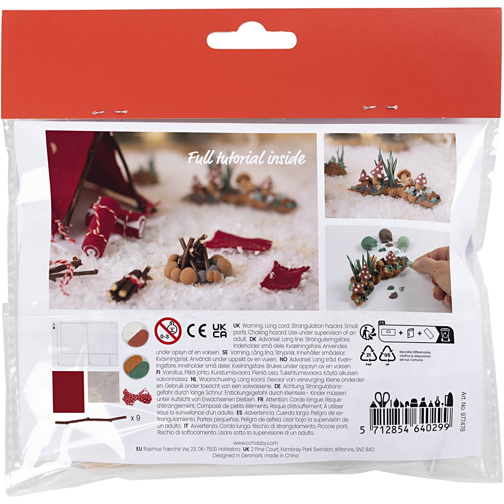 Creativ Company Mini-Hobby-Set Zwergtür, Camping, 1 Box