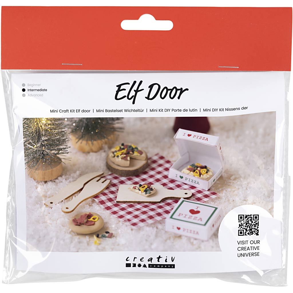 Creativ Company Mini-Hobby-Set Wichteltür, Pizza, 1 Box