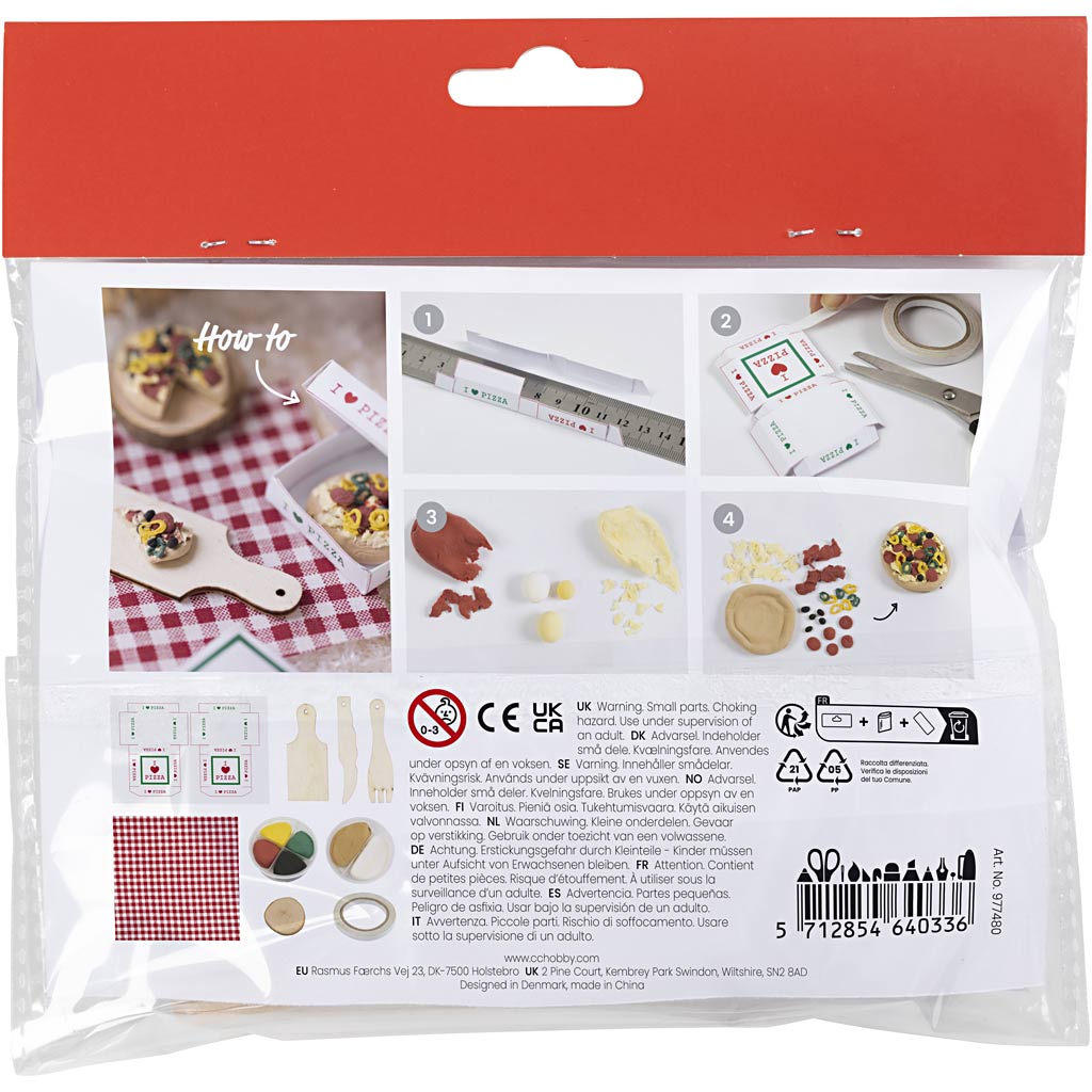 Creativ Company Mini-Hobby-Set Wichteltür, Pizza, 1 Box