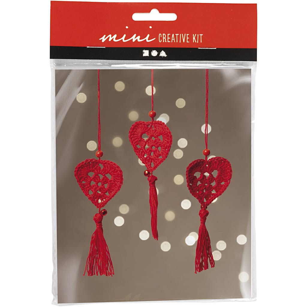Creativ Company Mini-Hobby-Set Häkeln, Herzen, 1 Box