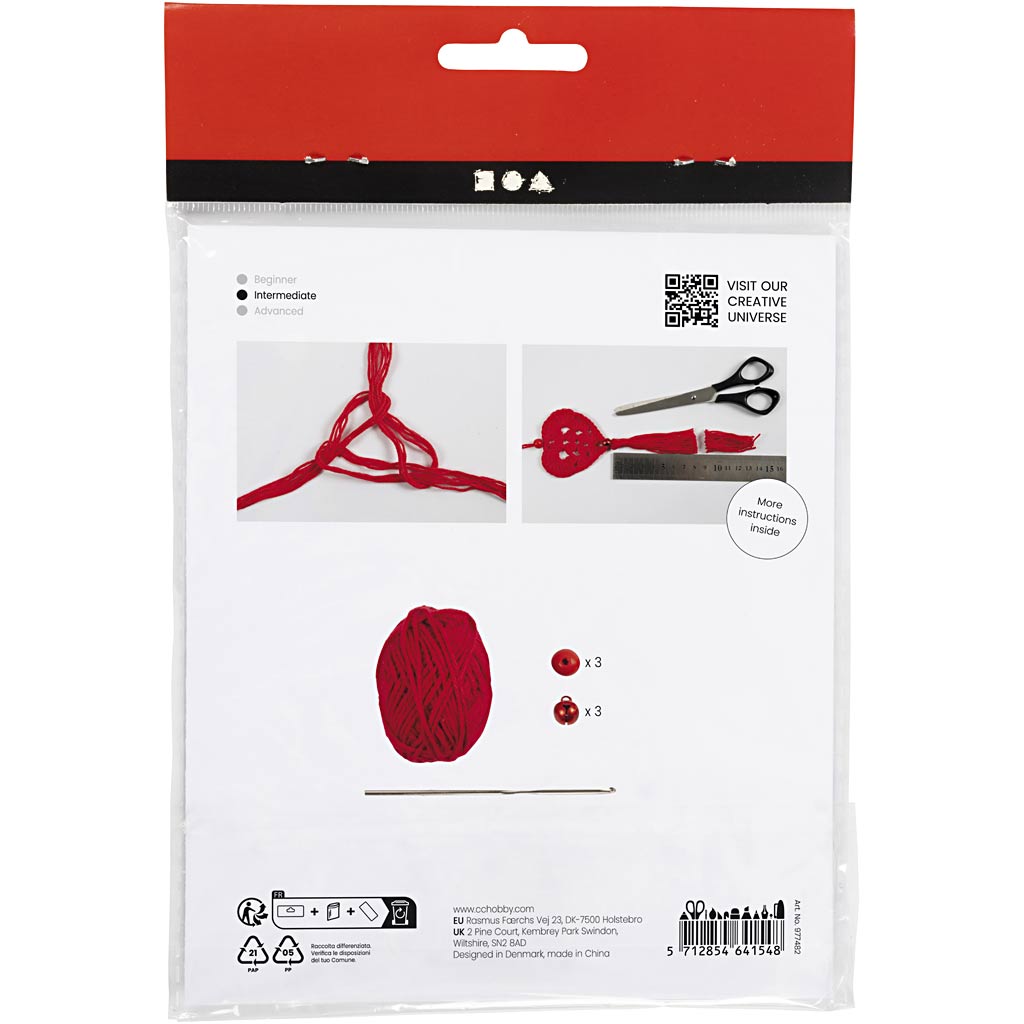 Creativ Company Mini-Hobby-Set Häkeln, Herzen, 1 Box