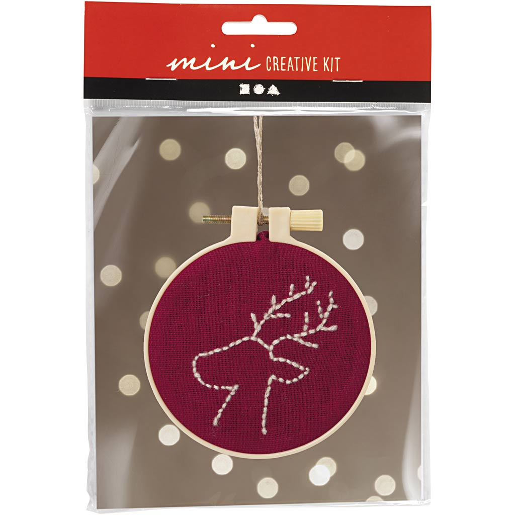 Creativ Company Mini-Hobby-Set Stickerei, Rentier, 1 Box