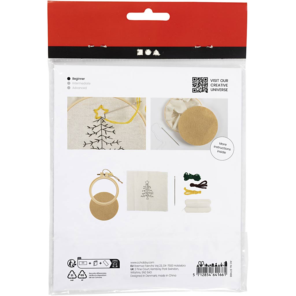 Creativ Company Mini-Hobby-Set Stickerei, Weihnachtsbaum, 1 Box