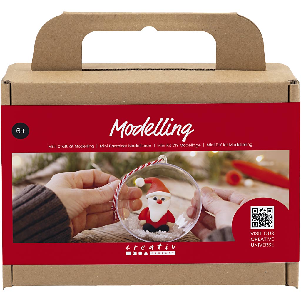 Creativ Company Mini-Hobby-Set Modellieren, Weihnachtsmann, rot und weiß, 1 Box