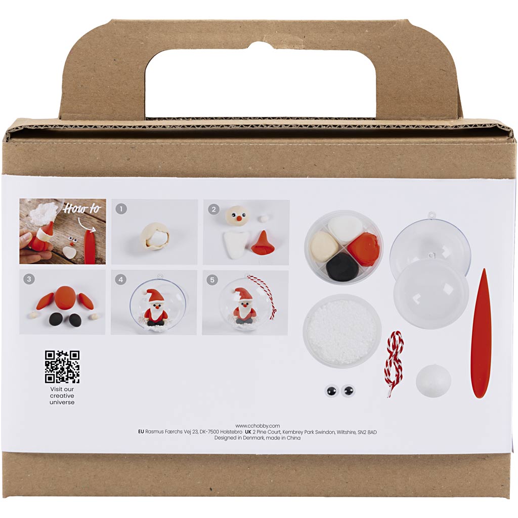 Creativ Company Mini-Hobby-Set Modellieren, Weihnachtsmann, rot und weiß, 1 Box