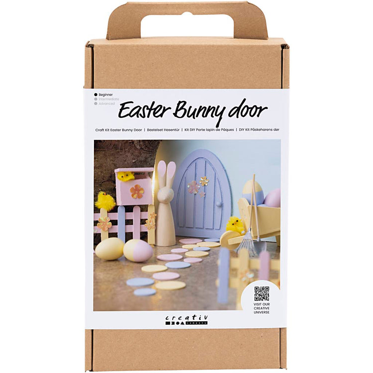 Creativ Company Hobby-Set Osterhasen-Türset, Pastellfarben, 1 Box