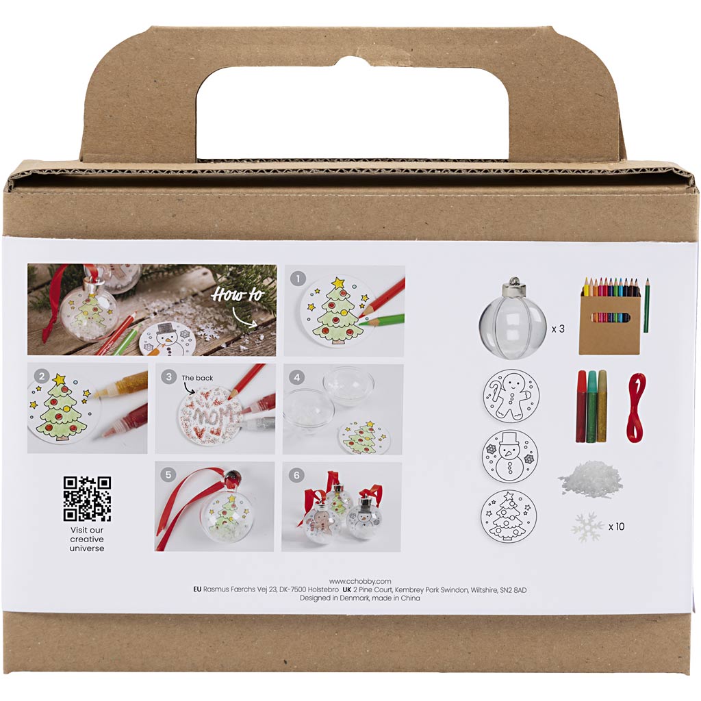 Creativ Company Mini-Hobby-Set Weihnachtskugeln, Zeichnung, 1 Box