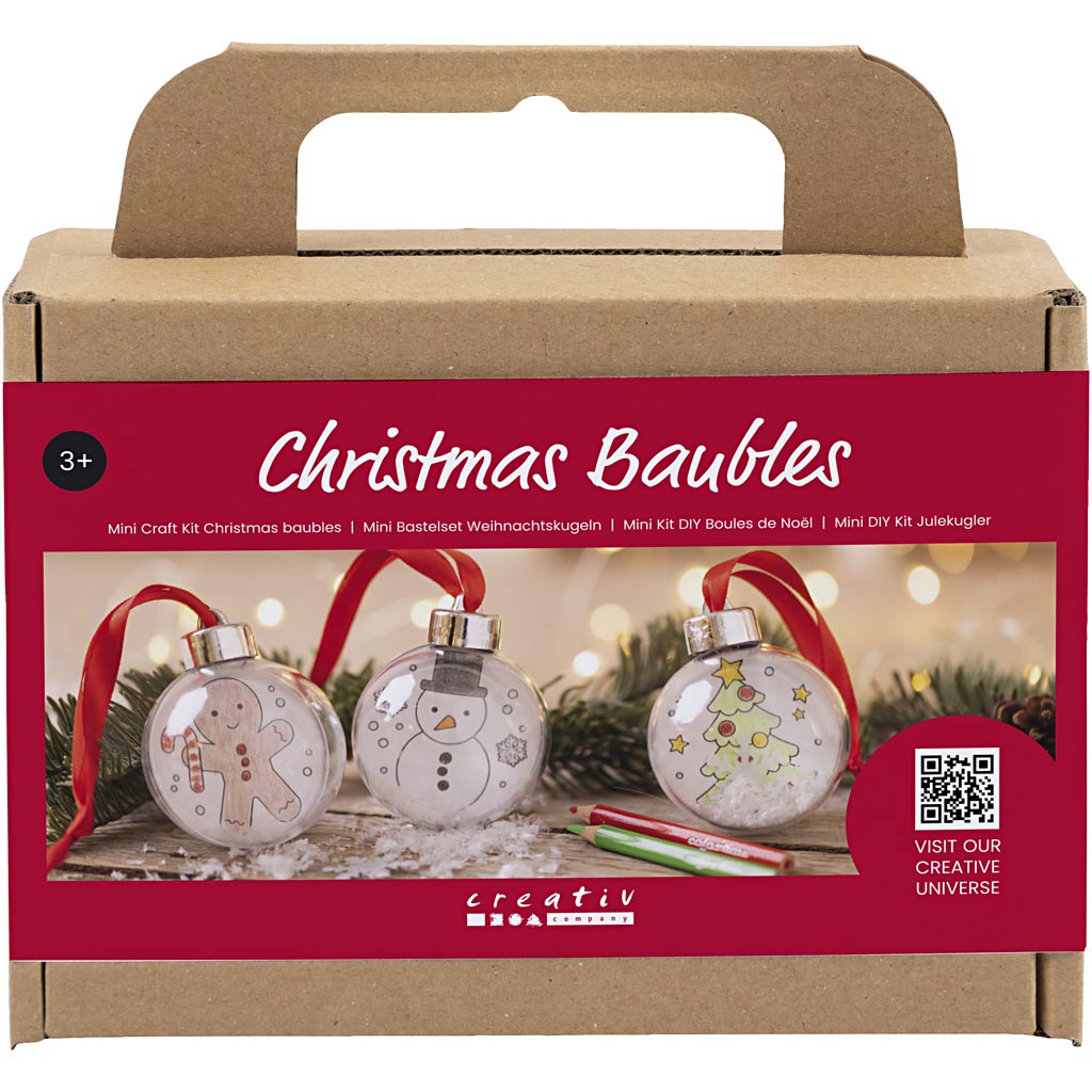 Creativ Company Mini-Hobby-Set Weihnachtskugeln, Zeichnung, 1 Box