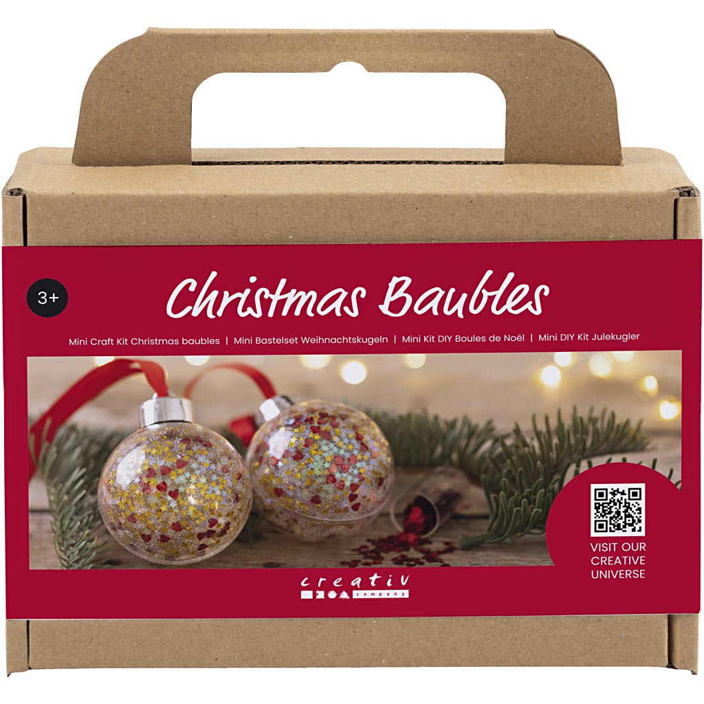 Creativ Company Mini-Hobby-Set Weihnachtskugeln, Pailletten, 1 Box