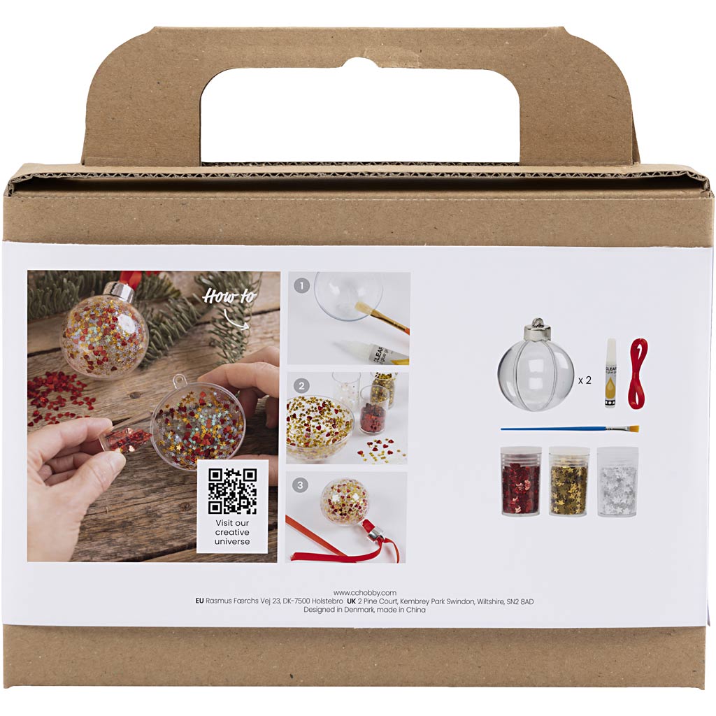 Creativ Company Mini-Hobby-Set Weihnachtskugeln, Pailletten, 1 Box